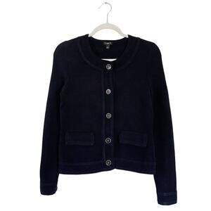 Talbot Petites Black Cardigan w Gold Buttons Size Small P EUC